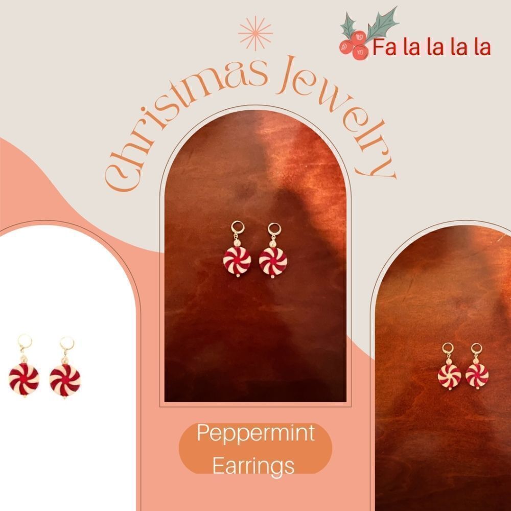 Christmas Jewelry Peppermint Earrings